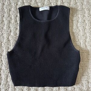Aritzia Babaton Sculpt Knit Racer Tank Black Size S
